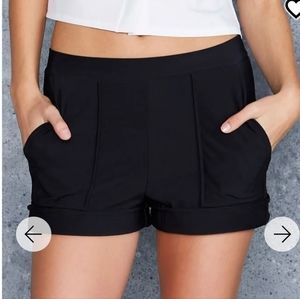Blackmilk Black Cuffed Shorts
